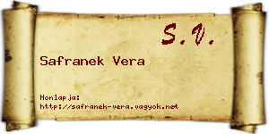 Safranek Vera névjegykártya